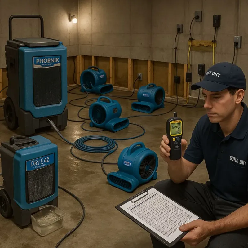 Structural Drying and Dehumidification process in Dunkirk, IN